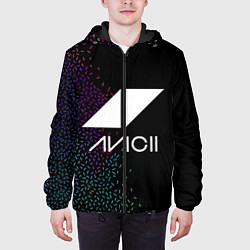 Куртка с капюшоном мужская AVICII RAIBOW STYLE, цвет: 3D-черный — фото 2