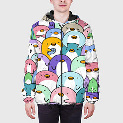 Куртка с капюшоном мужская Пингвины, цвет: 3D-черный — фото 2