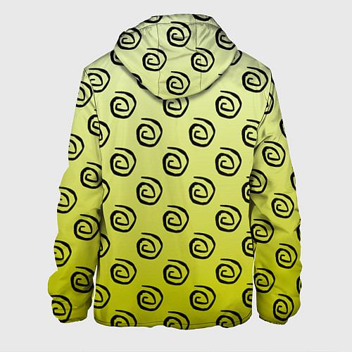 Мужская куртка Узор спиральки на желтом фоне / 3D-Черный – фото 2