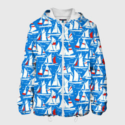 Куртка с капюшоном мужская Яхты, цвет: 3D-белый
