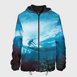 Куртка с капюшоном мужская Под водой, цвет: 3D-черный