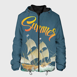 Куртка с капюшоном мужская Summer by the sea, цвет: 3D-черный