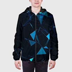 Куртка с капюшоном мужская Цифровой треугольник, цвет: 3D-черный — фото 2