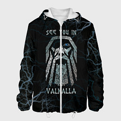 Куртка с капюшоном мужская See you in Valhalla, цвет: 3D-белый