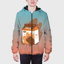 Куртка с капюшоном мужская Шоколадное молоко в коробке, цвет: 3D-черный — фото 2
