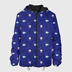 Куртка с капюшоном мужская Морские мотивы, цвет: 3D-черный