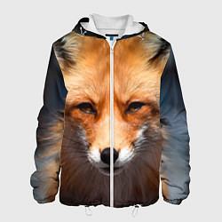 Куртка с капюшоном мужская Хитрая лисица, цвет: 3D-белый