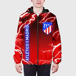 Куртка с капюшоном мужская АТЛЕТИКО МАДРИД МОЛНИИ, цвет: 3D-черный — фото 2
