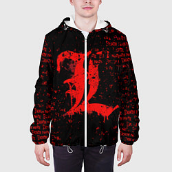 Куртка с капюшоном мужская Тетрадь смерти Логотип red, цвет: 3D-белый — фото 2