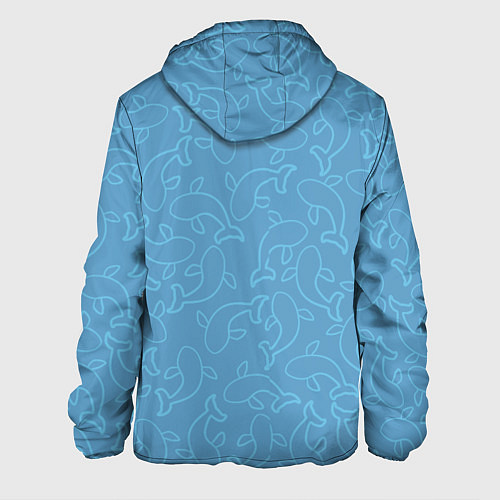 Мужская куртка Рыбки на голубом / 3D-Черный – фото 2