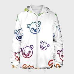 Куртка с капюшоном мужская White Colorful Bear, цвет: 3D-белый