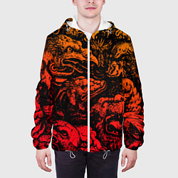 Куртка с капюшоном мужская Grotesque animals, цвет: 3D-белый — фото 2