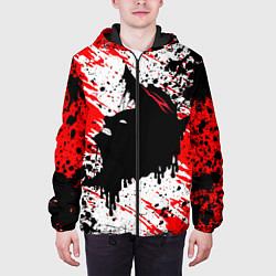 Куртка с капюшоном мужская БЕРСЕРК краска брызги, цвет: 3D-черный — фото 2
