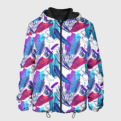 Куртка с капюшоном мужская Абстракция пятна краски, цвет: 3D-черный