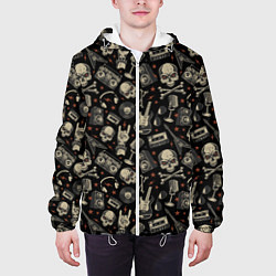 Куртка с капюшоном мужская Scull pattern rock, цвет: 3D-белый — фото 2