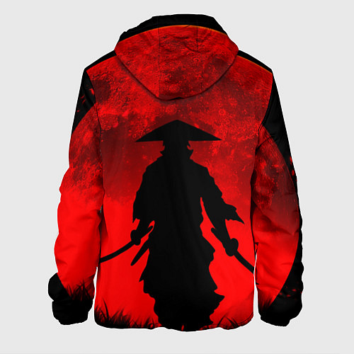Мужская куртка САМУРАЙ кровавой луны / 3D-Черный – фото 2
