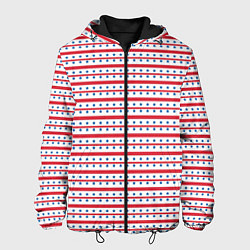 Куртка с капюшоном мужская Звезды с полосками, цвет: 3D-черный