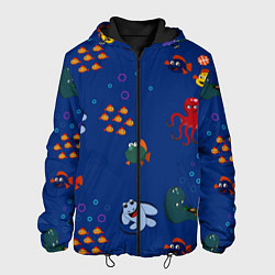 Куртка с капюшоном мужская Подводный мир, цвет: 3D-черный