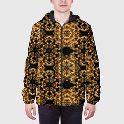 Куртка с капюшоном мужская Versace классические узоры, цвет: 3D-черный — фото 2