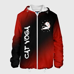 Куртка с капюшоном мужская Yoga Cat - Gradient, цвет: 3D-белый
