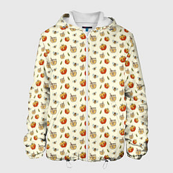 Куртка с капюшоном мужская Яблоки и мёд, цвет: 3D-белый