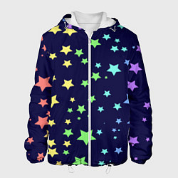 Куртка с капюшоном мужская Звезды, цвет: 3D-белый