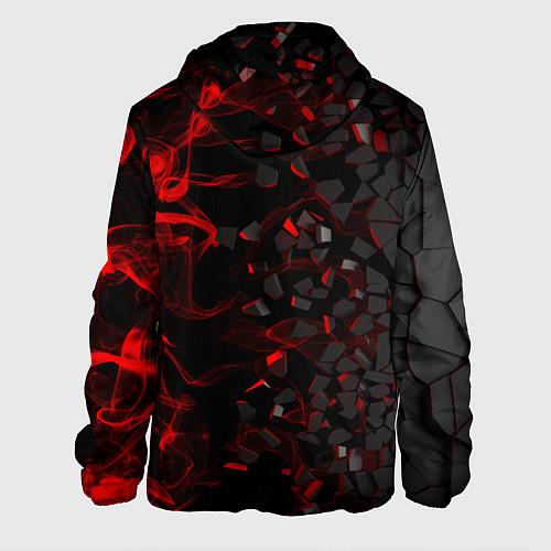 Мужская куртка 3Д Разлом 3D Плиты и огонь / 3D-Черный – фото 2