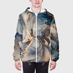 Куртка с капюшоном мужская Fluid art ink mix, цвет: 3D-белый — фото 2