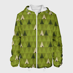 Куртка с капюшоном мужская Лес Текстура, цвет: 3D-белый