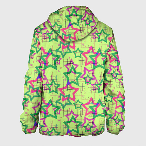 Мужская куртка Зеленый узор Звезды / 3D-Черный – фото 2
