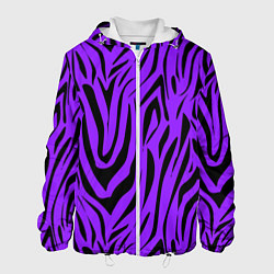 Куртка с капюшоном мужская Абстрактный узор зебра, цвет: 3D-белый