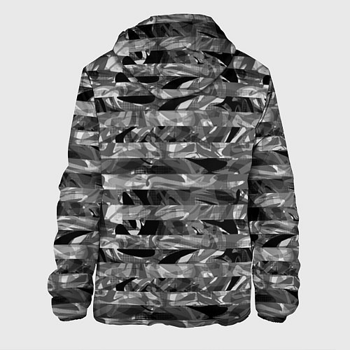 Мужская куртка Черно -белый полосатый узор / 3D-Черный – фото 2
