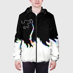 Куртка с капюшоном мужская Затерянный в космосе, цвет: 3D-черный — фото 2