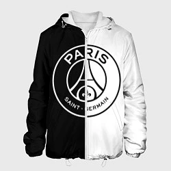 Куртка с капюшоном мужская ФК ПСЖ PSG BLACK & WHITE, цвет: 3D-белый