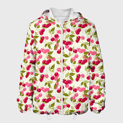 Куртка с капюшоном мужская Спелая вишня, цвет: 3D-белый