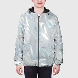 Куртка с капюшоном мужская Голографическая текстура, цвет: 3D-черный — фото 2