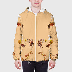 Куртка с капюшоном мужская Прекрасный осенний листопад, цвет: 3D-белый — фото 2
