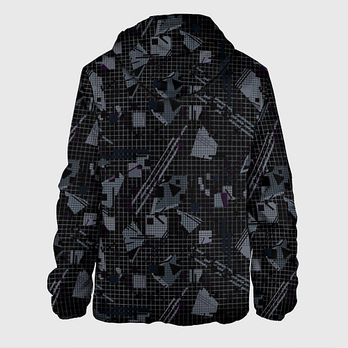 Мужская куртка Темный серый узор мемфис / 3D-Черный – фото 2