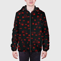 Куртка с капюшоном мужская ПАТТЕРН ШЕСТЕРЕНКИ Z, цвет: 3D-черный — фото 2