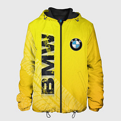 Куртка с капюшоном мужская BMW СЛЕДЫ ШИН БМВ, цвет: 3D-черный