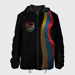 Куртка с капюшоном мужская I Love Armenia, цвет: 3D-черный