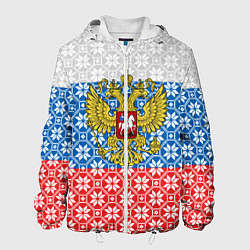 Куртка с капюшоном мужская Россия Алатырь, цвет: 3D-белый