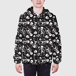 Куртка с капюшоном мужская Скелеты, цвет: 3D-черный — фото 2