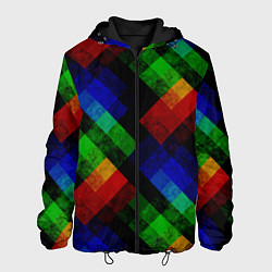 Куртка с капюшоном мужская Разноцветный мраморный узор, цвет: 3D-черный