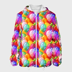 Куртка с капюшоном мужская Воздушные Шары, цвет: 3D-белый