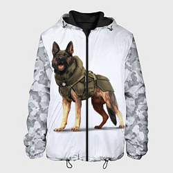Куртка с капюшоном мужская Служебная собака К9 K9, цвет: 3D-черный