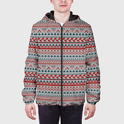 Куртка с капюшоном мужская Скандинавский орнамент, цвет: 3D-черный — фото 2