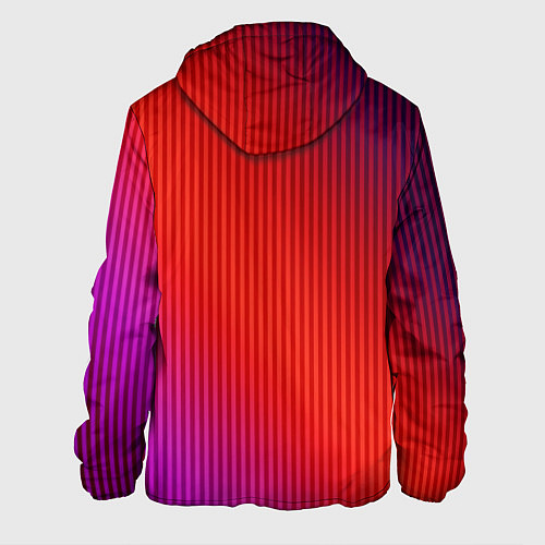 Мужская куртка Оранжево-фиолетовый градиент / 3D-Черный – фото 2