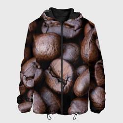 Куртка с капюшоном мужская Кофейные зёрна, цвет: 3D-черный