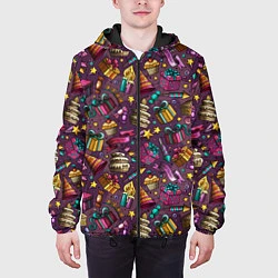 Куртка с капюшоном мужская День Рождения, цвет: 3D-черный — фото 2